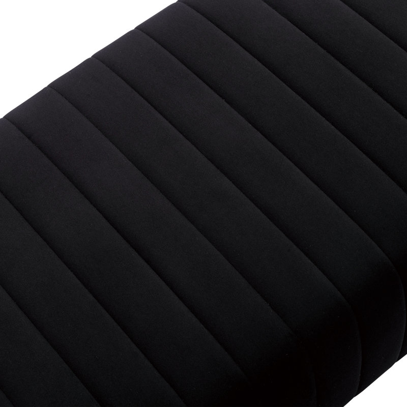 Rodjanae Velvet with Upholstery Bench, Black