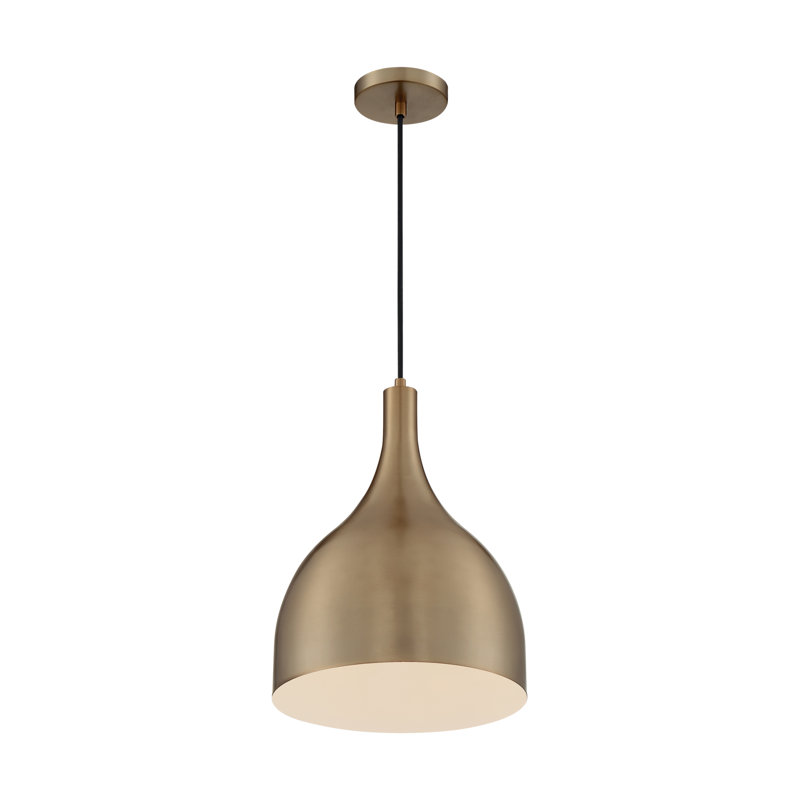 Bellingham 1 - Light Single Pendant, 16.38" H x 12" W x 12" D, Burnished Brass