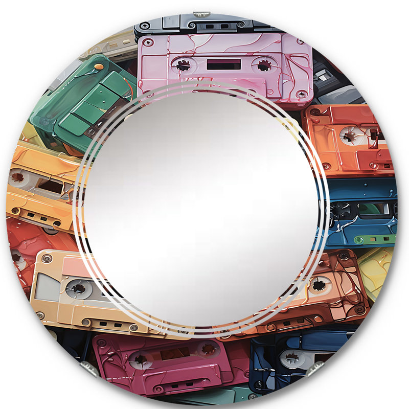 Vasillios - Miroir mural moderne rond, 24 po x 24 po