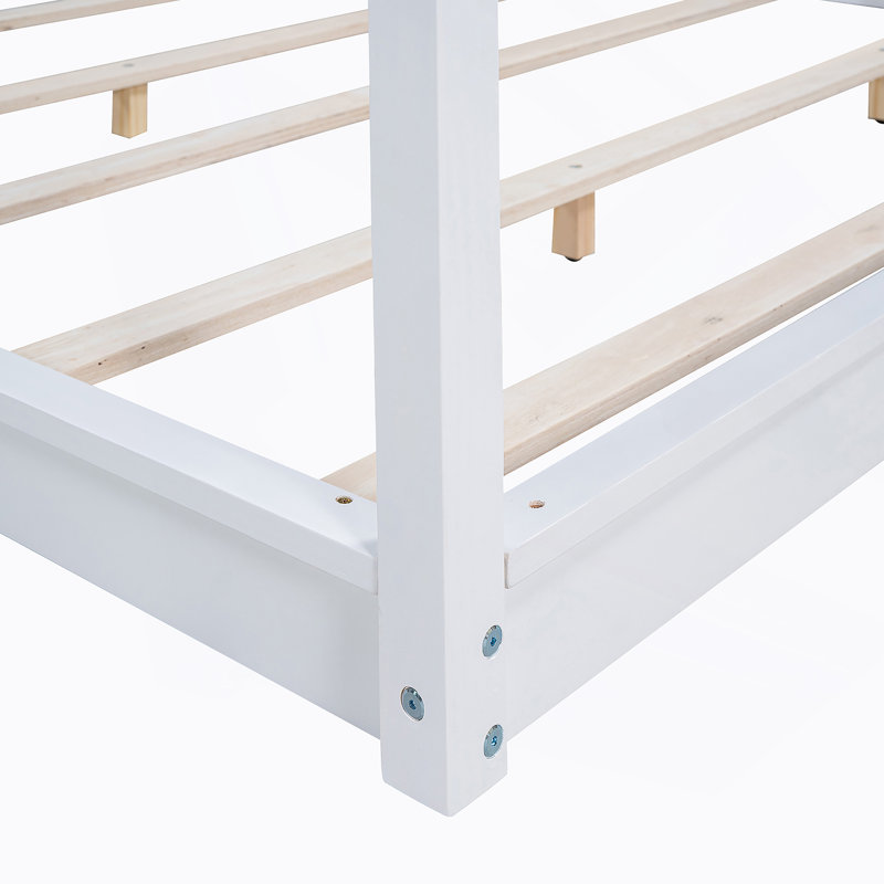 Lit plateforme avec pieds de support CaNopy, Très grand, Blanc