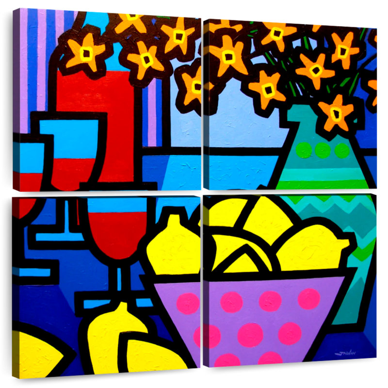 Yarlin Wine Lemons And Flowers, 57" H x 57" W