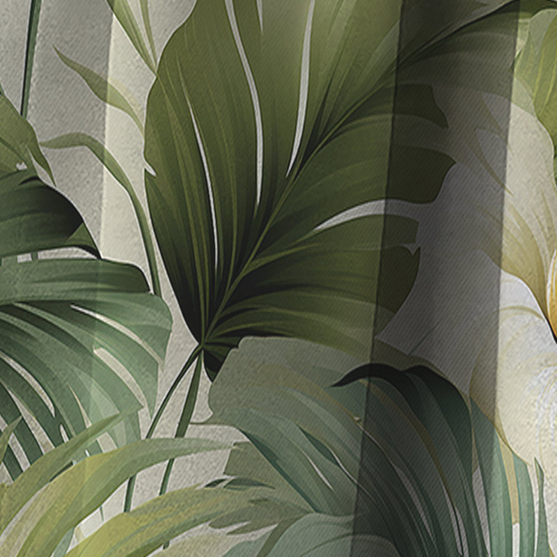 Neutre motif tropical Tropics II - Rideau floral - Rideau occultant floral - 1 panneau, L 52 po x L 63 po