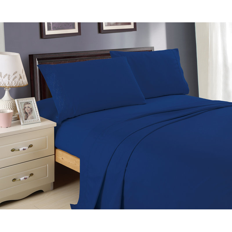 Microfiber Sheet Set, Navy, Queen