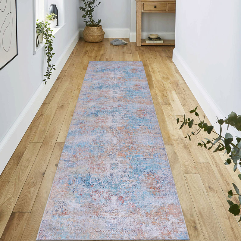 & Pet Area Rug For Kitchen - Washable, Low-Pile,  Yellow, 2'6'' X 10' Machine Washable Bedroom Soft, Non-Slip, Stain , Foldable
