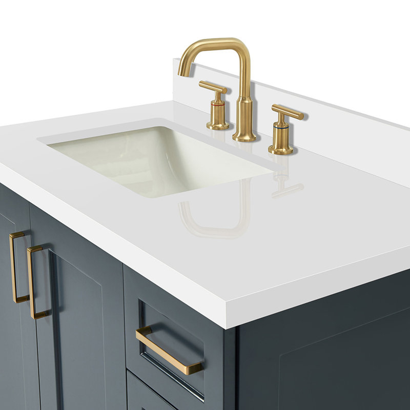 37 IN.  Single Bathroom Vanity, Left, Rectangular, Midnight Blue