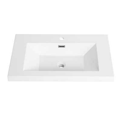 Gloss White 30" Bathroom Resin Sink - Robust And Charming Design Look Style Elegant