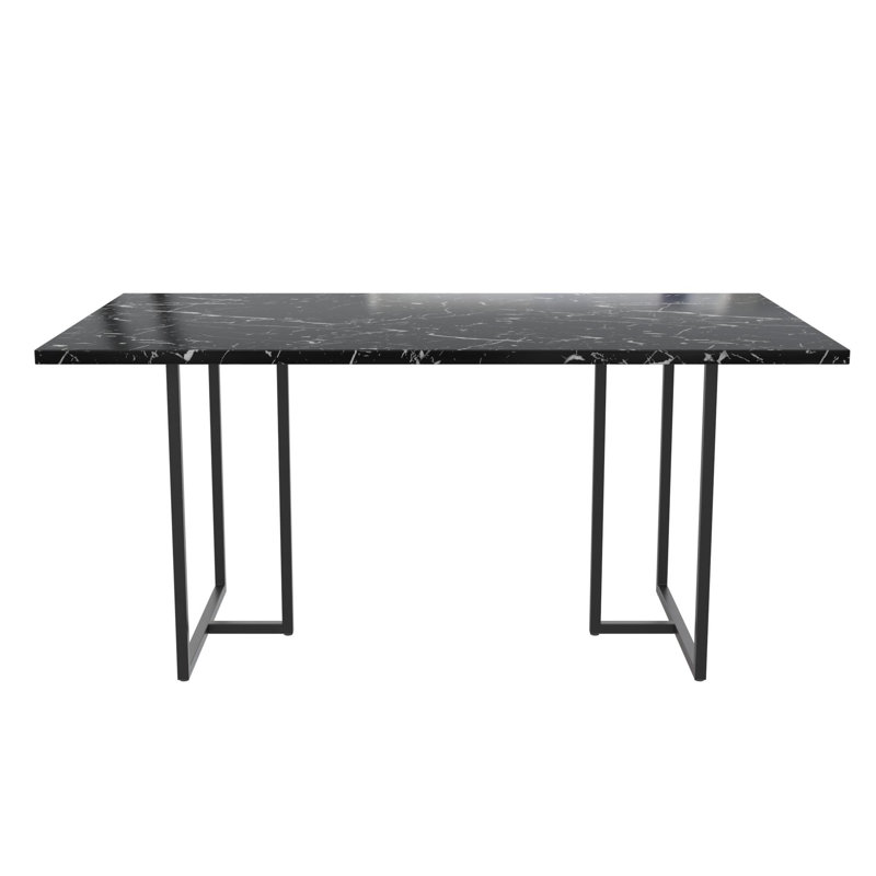 Capavella Metal Base Dining Table, Black, Black