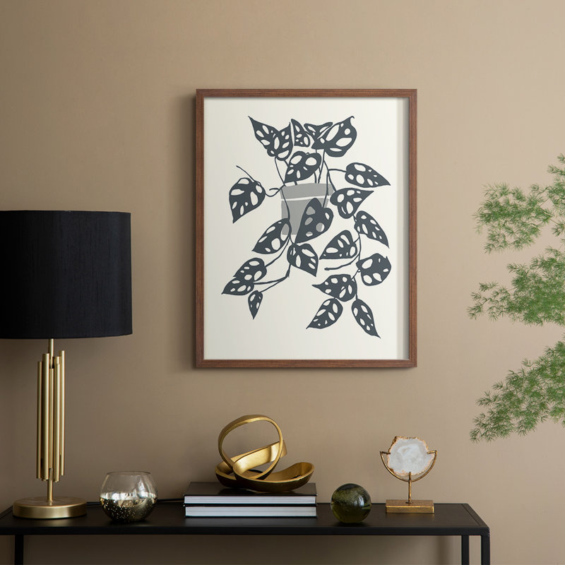 «Growing Leaves II», reproduction encadrée - bois massif, Noyer, H 21 po x l 17 po