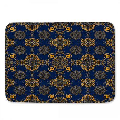Tapis de bain à motifs dorés complexes