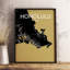 Honolulu City Map 1 Piece Wall Art-428932591