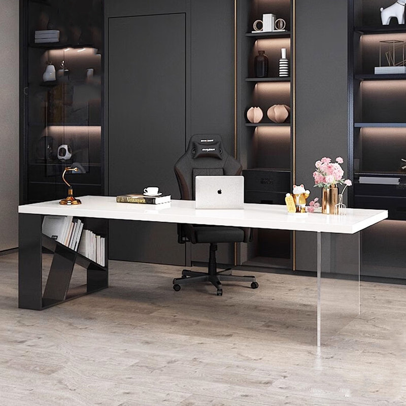 Bureau en bois massif clair et luxueux, H 29,53 po x l 78,74 po x P 27,56 po