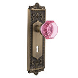 Egg & Dart Plate with Decorative Keyhole and Waldorf Pink Door Knob