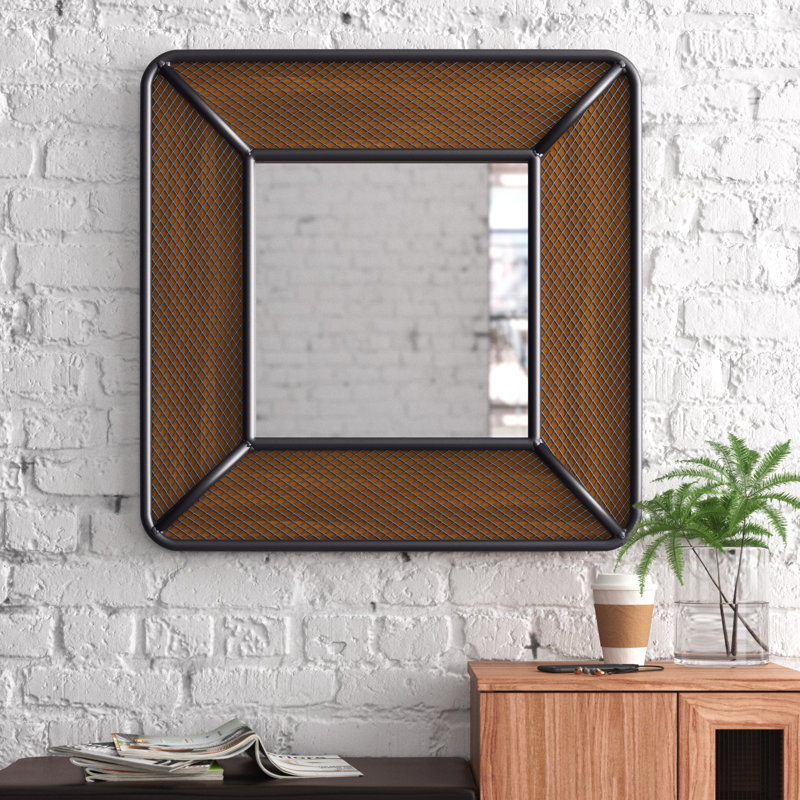 Dillon Solid Wood Square Wall Mirror