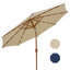 Parasol solaire 8,5 pi avec finition imitation grain de bois-245360896