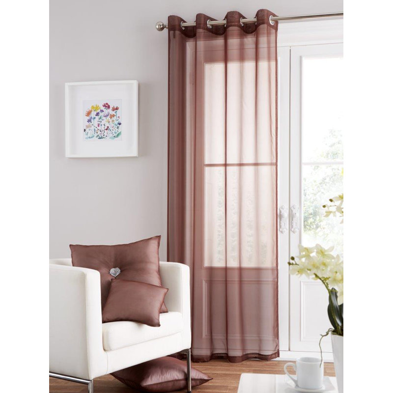 Signature Collection Semi Sheer Curtain Single Panel, Chocolate