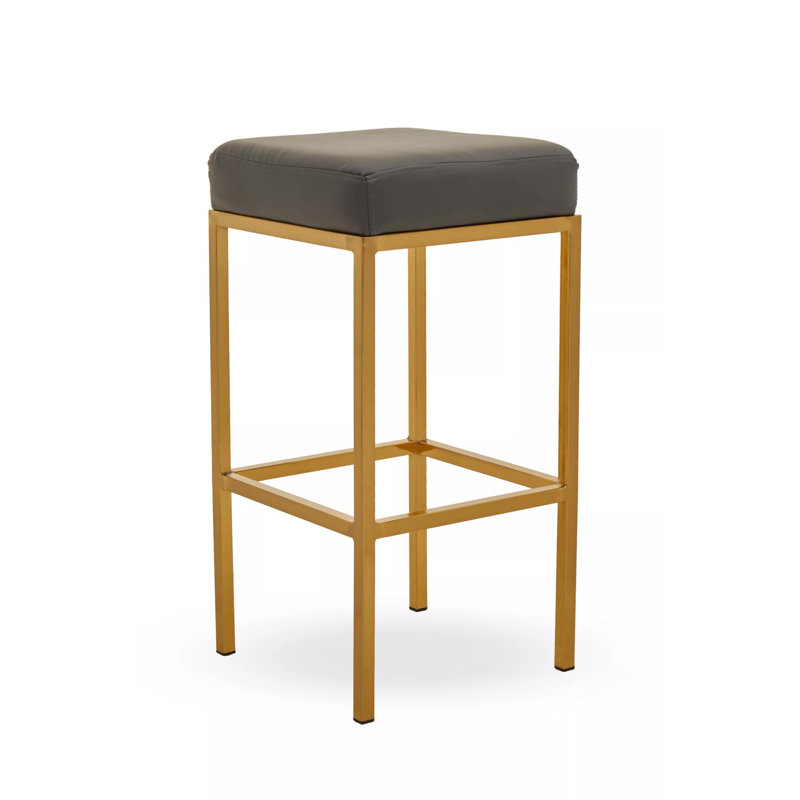 Avitable Upholstered Counter Stool with Metal Frame, Gold, Grey