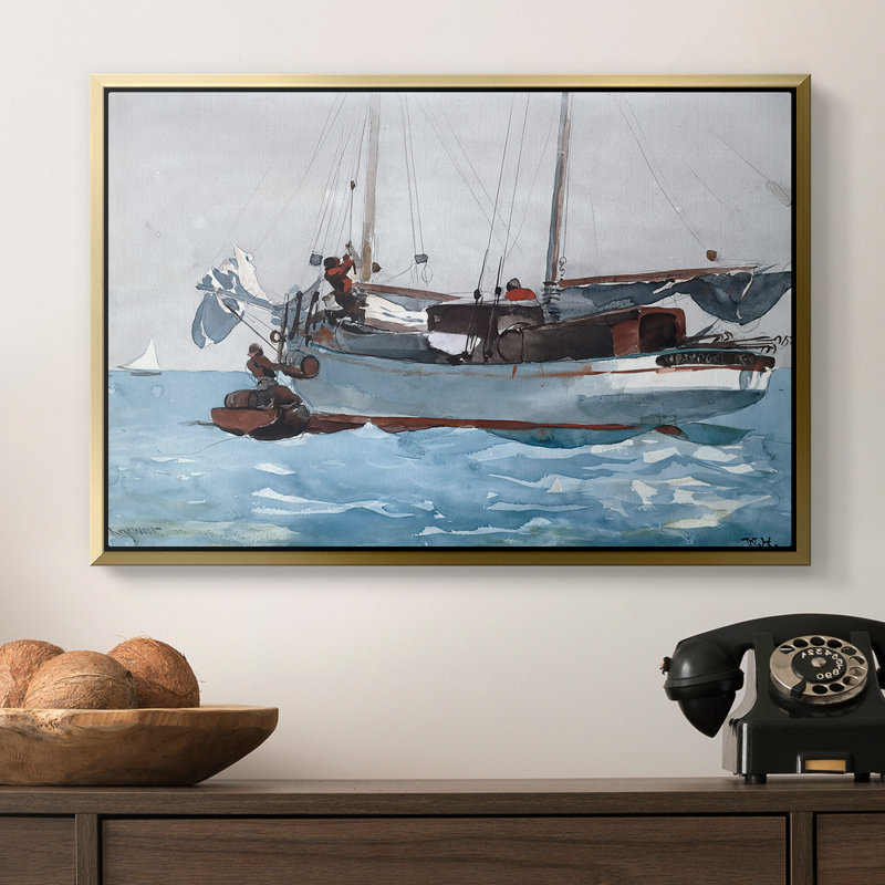 «Take on Wet Provisions», 1903 - Toile tendue avec châssis Winslow Homer, 16 x 24, Doré