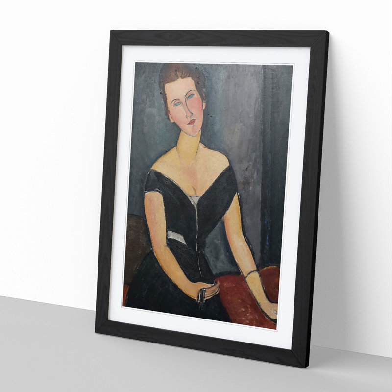 Madame Muyden by Amedeo Modigliani - Picture Frame Painting, Black Framed, 48cm H x 36cm W x 2cm D