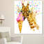 « giraffe manger ice crème ice »-impression sur toile tendue-871725245-857806739