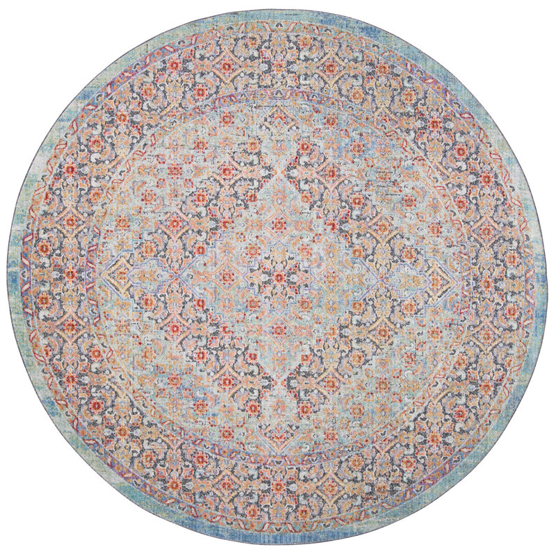 Younes Provance Performance Oriental Rug, Round 6'7"