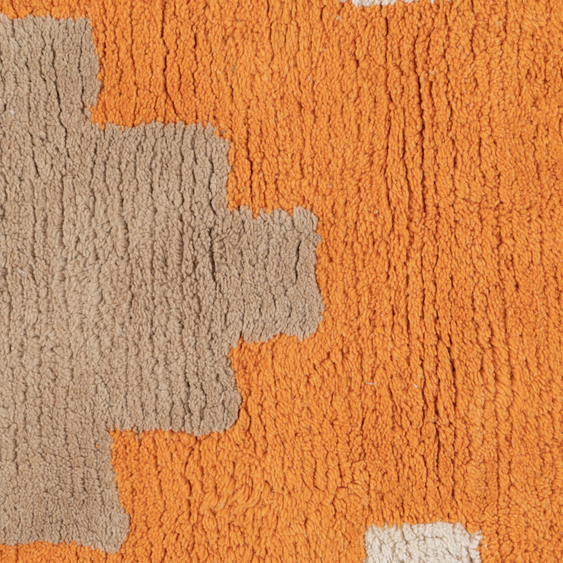 Izanami Cotton Orange/Peach Rug, Rectangle 100 x 135cm