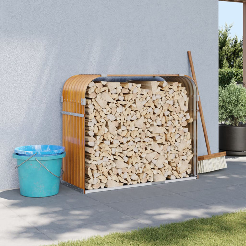 Porte-bûches en acier galvanisé 47,2 po x 17,7 po x 39,4 po, Argent