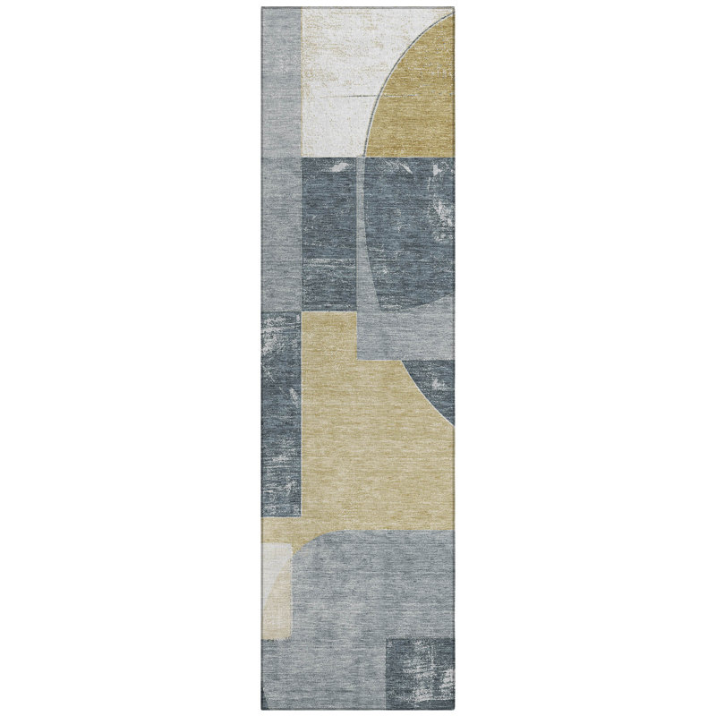 Tapis gris intérieur / extérieur lavable à la machine Cinead ACN1692, Tapis de couloir 2 pi 3 po x 7 pi 6 po