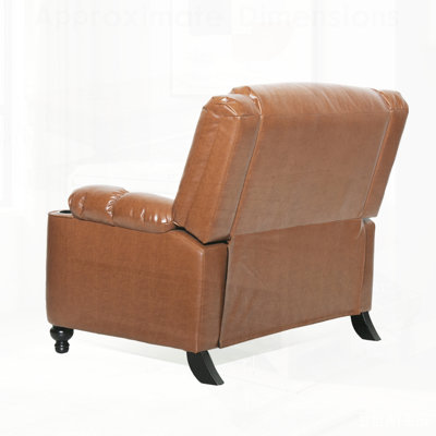 Fauteuil inclinable manuel en similicuir avec porte-gobelets, pour la détente et le confort dans n'importe quelle pièce
