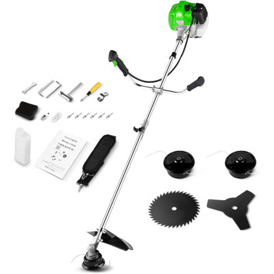 58cc Gas Powered Brush Cutter, 4-in-1 2-Cycle Weed Trimmer with 18.5" Cutting Path and Detachable Heads
