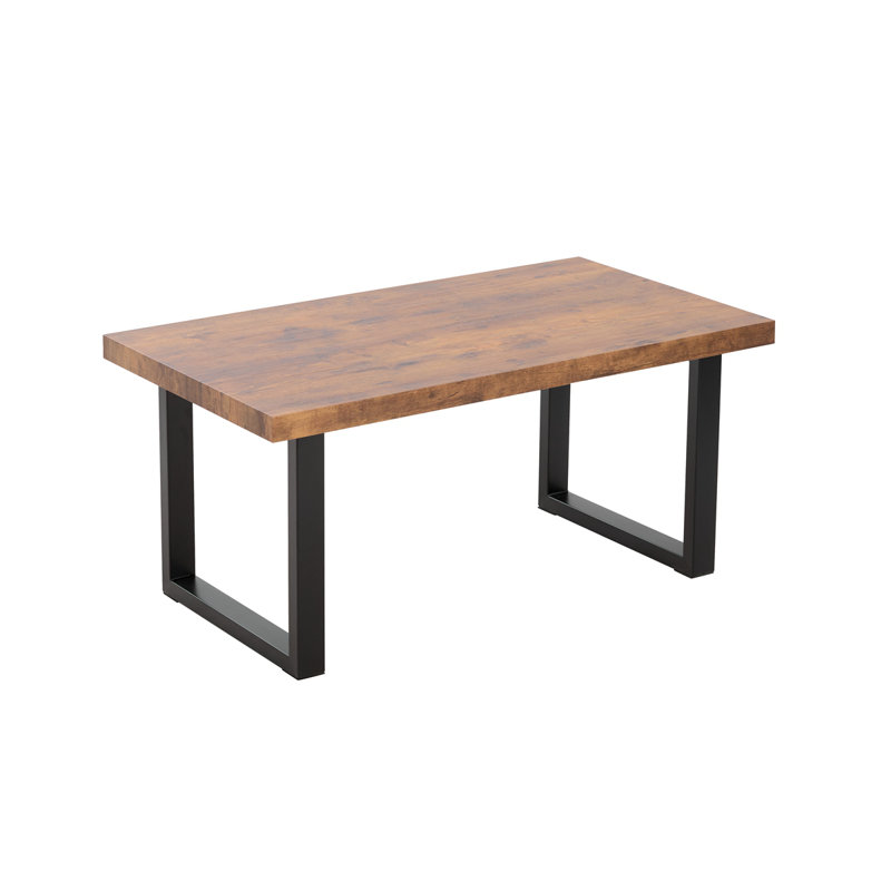 Table basse en panneau de fibres à densité moyenne avec pieds en métal