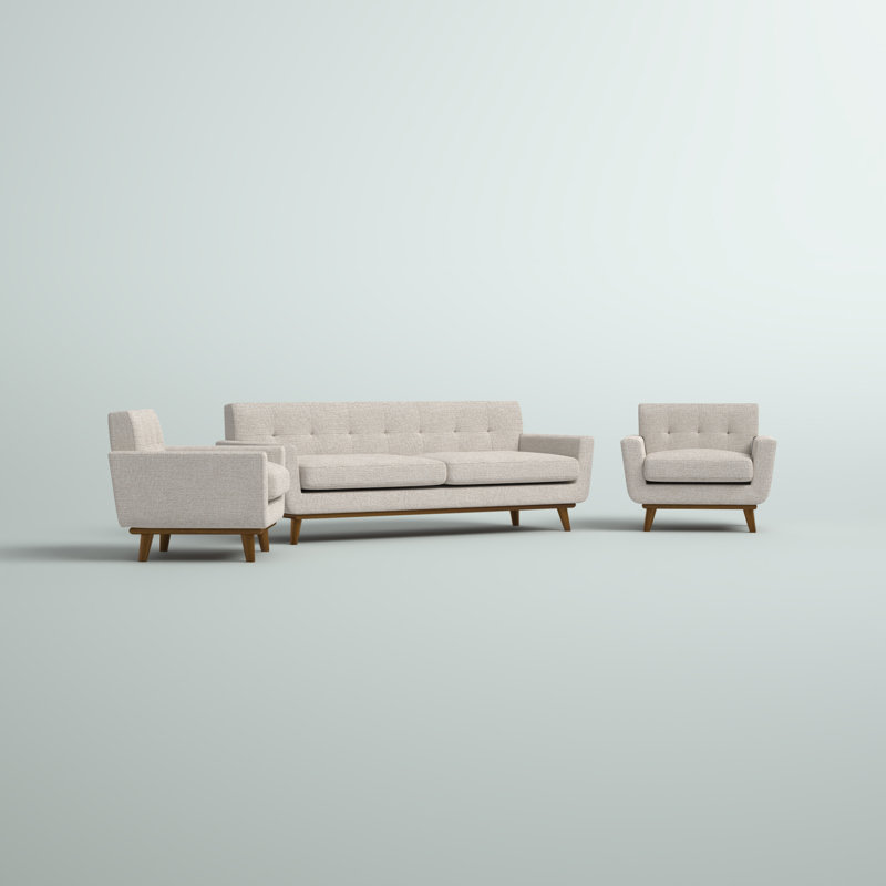 Ensemble de fauteuils et canapés 3 pièces Engage, Mélange de polyester beige