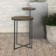 Table d'appoint naturelle et bronze industriel à 2 niveaux