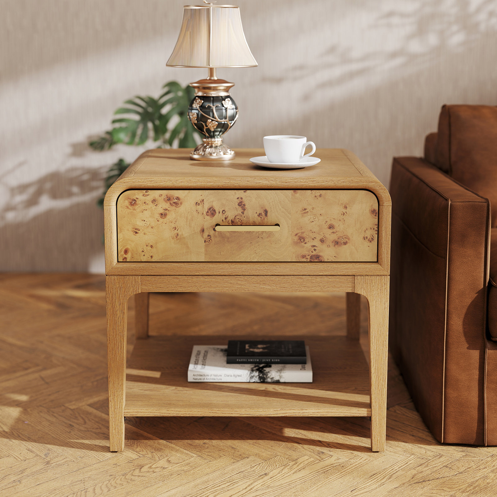 Sixto 24" End Table, Brown