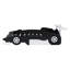 Lit plateforme double en forme de voiture de course avec roues, noir-878470806