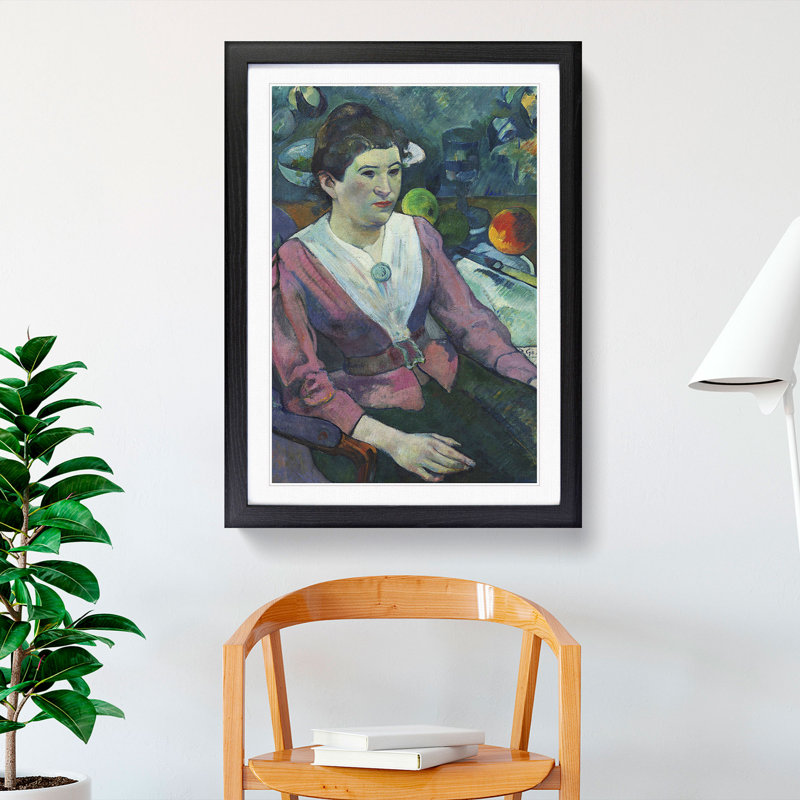 Portrait of a Woman by Paul Gauguin - Picture Frame Painting, Black Framed, 48cm H x 36cm W x 2cm D