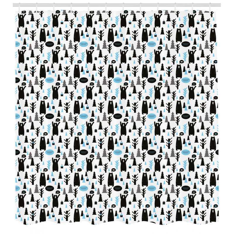 Shower Curtain with Hooks Included, 70" H x 69" W