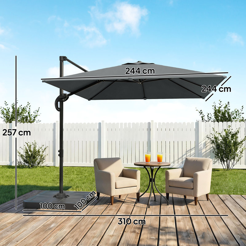 244cm Cantilever Parasol, Grey