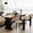 Nut-brown+Black Rectangular Solid Wood desk-553124708