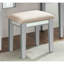 Meuble-lavabo de style transitionnel avec tabouret, Idée de maquillage en bois massif, 3 tiroirs pour le rangement, Miroir central de 5 mm, Idée de décoration de chambre à coucher à finition argentée 1pc et ensemble de caractéristiques, Schéma alternatif