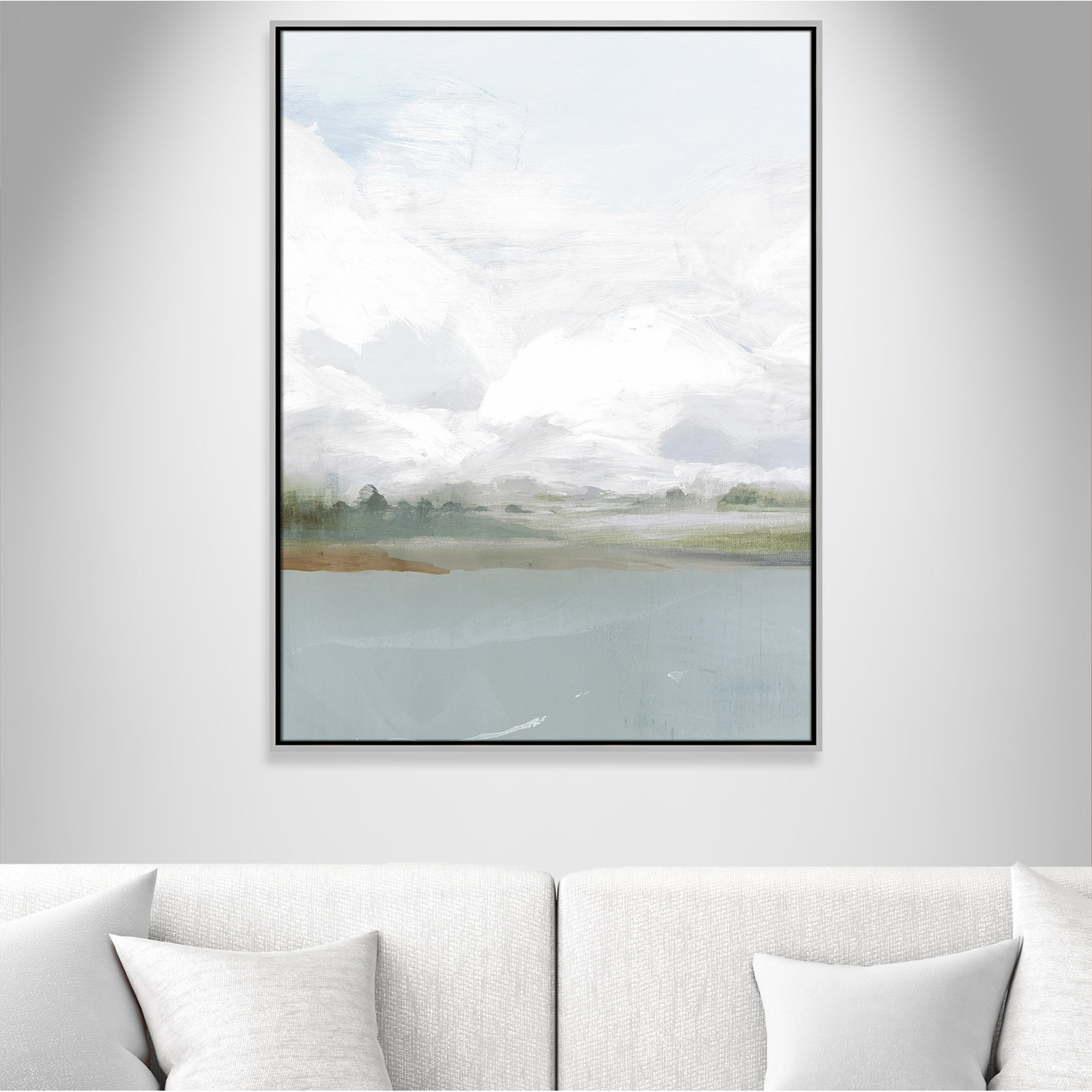 All Shore Painting, 41.5" H x 31.5" W, Silver