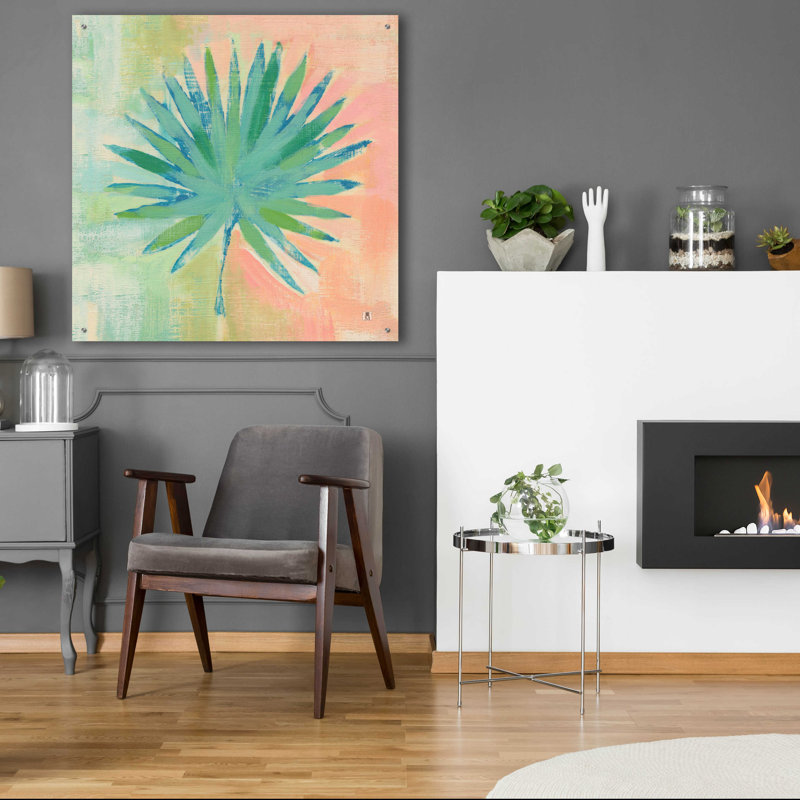 Bay Isle Home ™ «BeacArt Cove Leaves II» par Studio Mousseau, art mural en verre acrylique, H 36 po x l 36 po x P 0,2 po