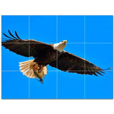 Bird Photo 8 in. x 8 in. Ceramic Decorative Mural