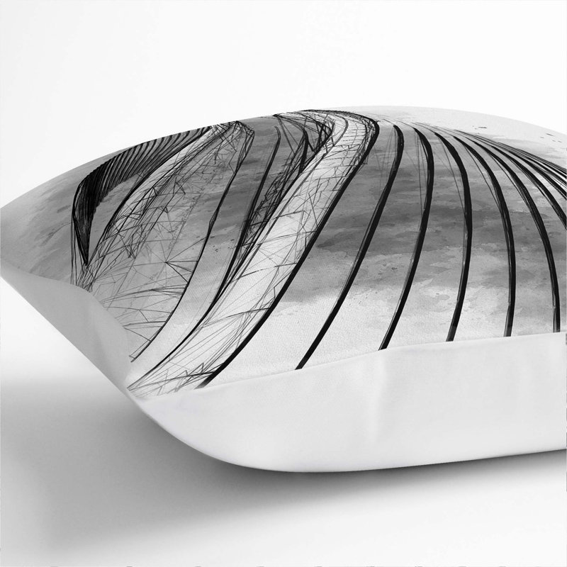 Square Throw Cushion, 40cm H x 40cm W x 15cm D, White