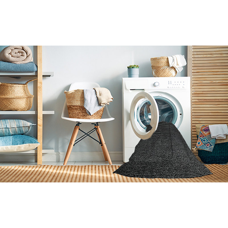 Tapis 100% moderne de style Mid-Century 277 lavable à la machine, Rond 3 pi
