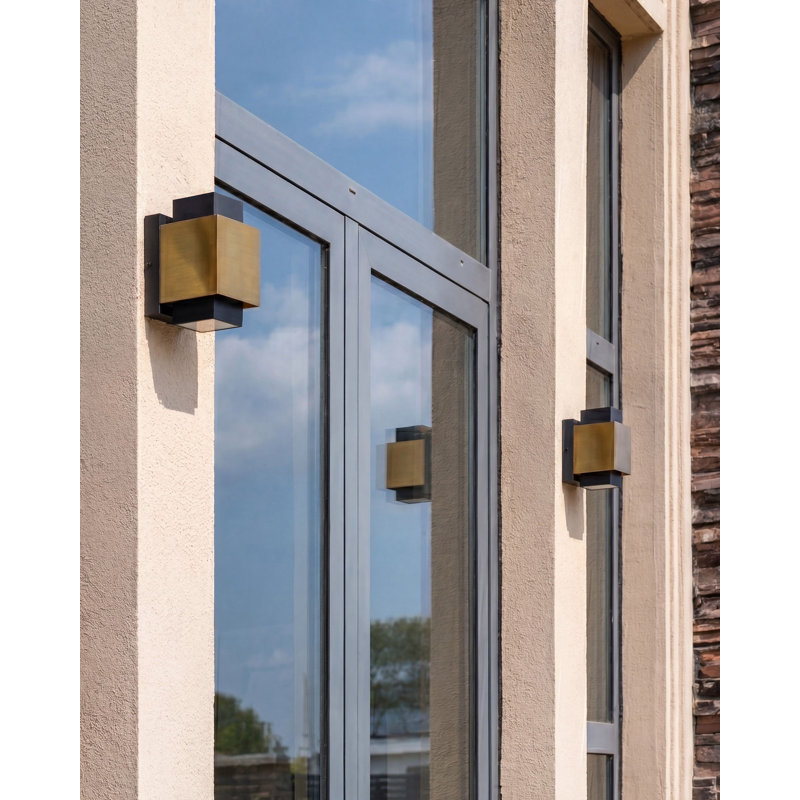Set of 2 Outdoor LED Wall Lights TIMOK Brass