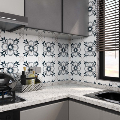 12 In. X 12 In. Vinyl Peel And Stick Backsplash Tile Stickers, Multi-colored Wall Tile For Kitchen (10 Sq. Ft.)