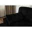 Lit double en velours côtelé noir, chaise modulaire modulaire, sans assemblage, idéale pour les petits espaces, 2 sièges, chaise longue spacieuse, canapé-lit, noir, salon, siège-1759817677