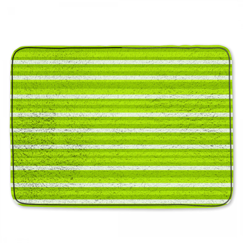 Tapis de bain à rayures, Simple - L 34 po x l 21 po, Vert / rayures blanches