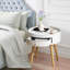 Table de chevet avec tiroir de rangement et table de chevet avec pieds en chêne et tables basses pour la chambre à coucher -113936162