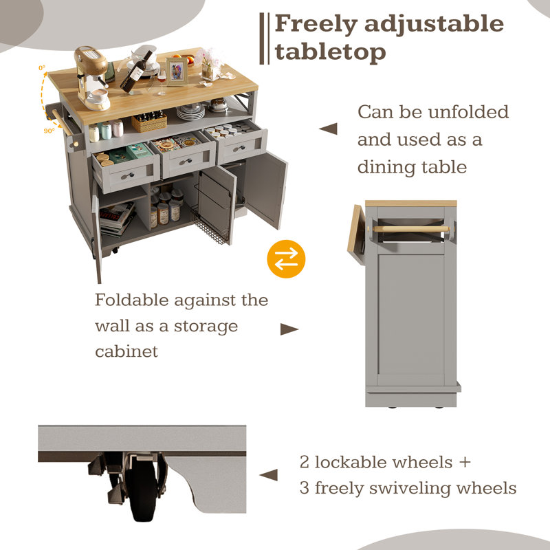 Kitchen Cart, Grey